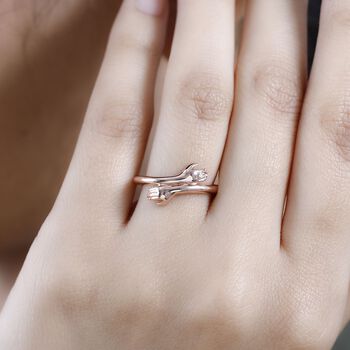 Wei&szlig;er Diamant P3 Ring, 925 Silber ros&eacute;vergoldet (Gr&ouml;&szlig;e 17.00) ca.