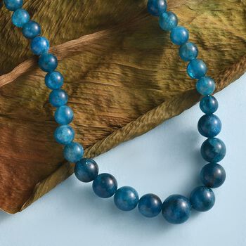 Neon Apatit Halskette ca. 50 cm 925 Silber rhodiniert ca. 155.00 ct