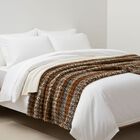 Luxus-Kunstfell-Decke mit Wellenstruktur, 1300 g, Braun-Leopardmuster, 150x200 cm