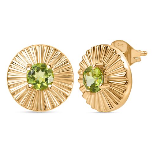 Peridot Ohrringe 925 Silber vergoldet ca. 1,08 ct. image number 0