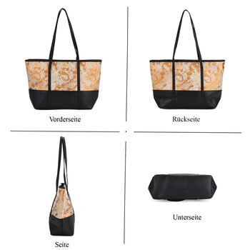 Gro&szlig;e Tragetasche mit Libellenmuster, 48&times;29&times;14 cm, Gelb