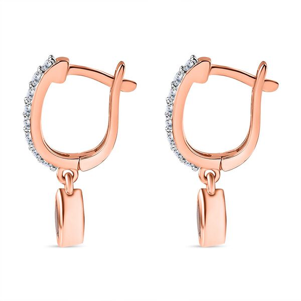 AA Morganit, Wei&szlig;e Zirkon Ohrringe, 925 Silber 750 Ros&eacute;gold Vermeil ca. 0.72 ct image number 4