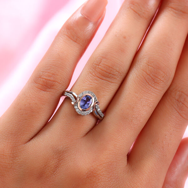 Tansanit und Zirkon Ring - 0,98 ct. image number 3