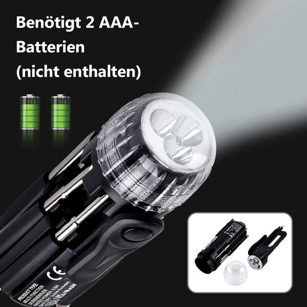 Vielseitiges 8-in-1 Werkzeugset in schwarz image number 6