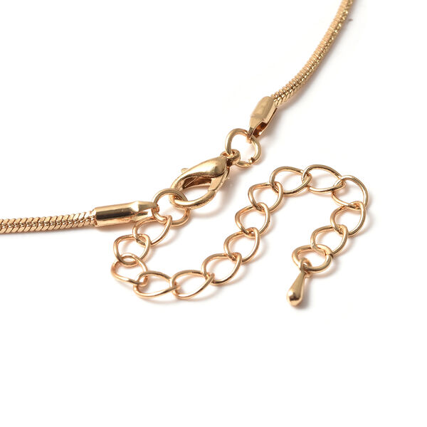 Weißer Kristall-Anhänger mit Kette, 71+5 cm, goldfarben image number 5