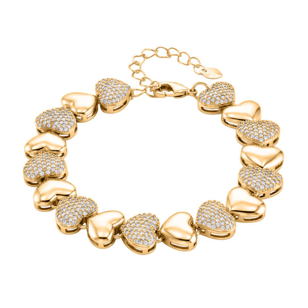 Wei&szlig;er Zirkonia Armband ca. 18 cm Nickelfreies Messing Standard 4.50 ct