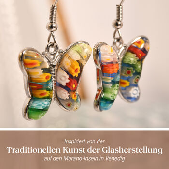 Schmetterlings-Ohrringe im Murano-Stil