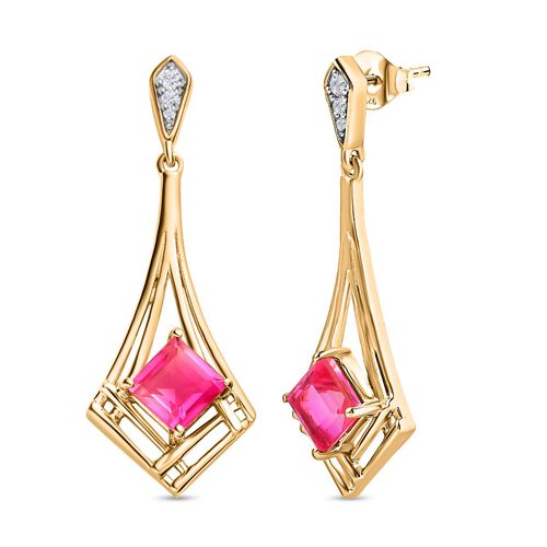 Sunset Triplett Quarz und Zirkon Ohrringe- 2,92 ct. image number 0