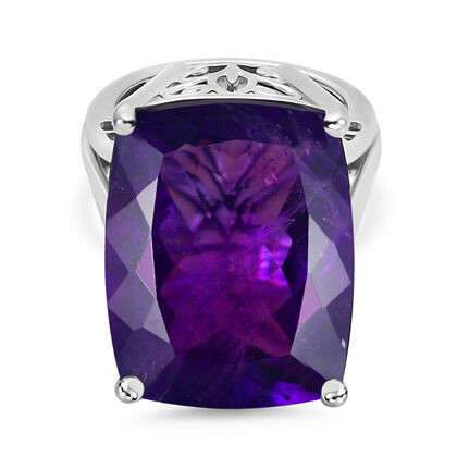 D'Joy AA Afrikanischer Amethyst Ring 925 Silber rhodiniert (Gr&ouml;&szlig;e 19.00) ca. 39,21 ct