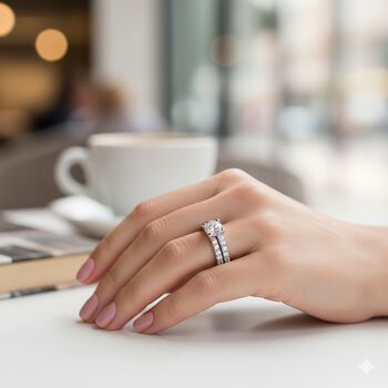 Lustro Stella wei&szlig;e Zirkonia Stacking-Ringe