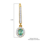 AA Äthiopische Smaragd und weiße Zirkon-Ohrringe, 925 Silber Gelbgold Vermeil ca. 1,17 ct image number 4