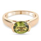 Peridot Solitär Ring 925 Silber 585 Vergoldet image number 0