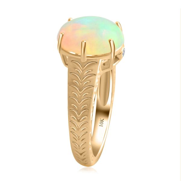 LUXORO zertifiziert und geprüft AAA natürlicher, äthiopischer Welo Opal und Diamant Ring in 417 Gold - 2,10 ct. image number 4