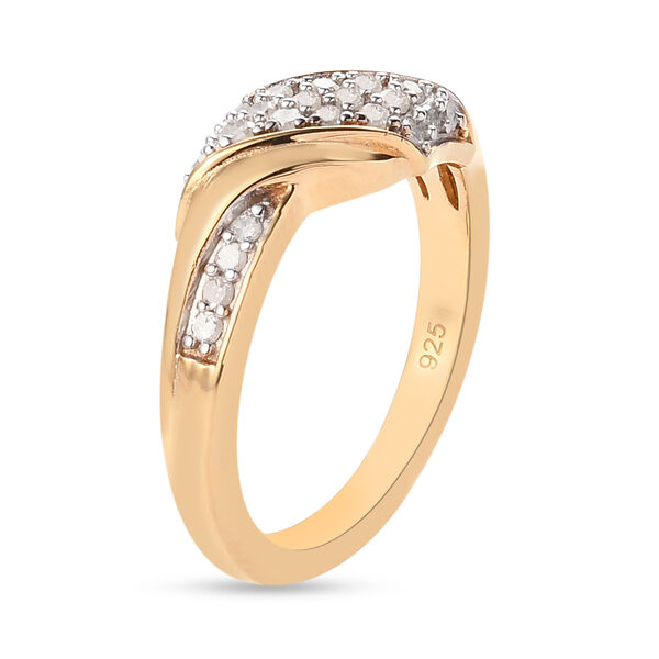 Diamant Cluster Ring 925 Silber Gelbgold Vermeil image number 5