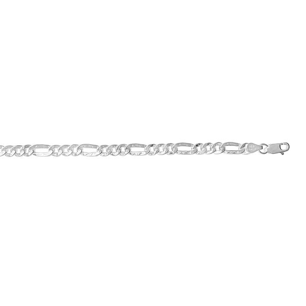 Italienisches 925 Silber platiniert Figarokette, ca. 50 cm ca. 19,13g image number 0