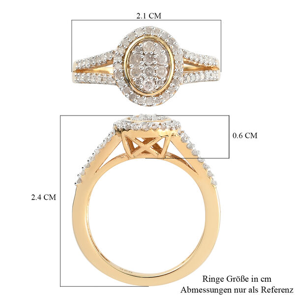 Diamant-Ring, 925 Silber vergoldet  ca. 0,50 ct image number 7