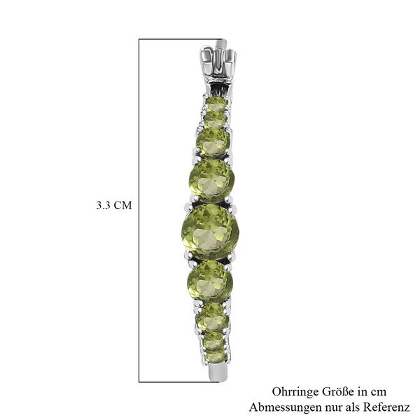 Natürliche Peridot Ohrringe, Edelstahl, ca. 3.72 ct image number 4