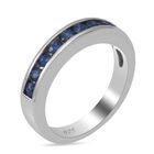 Blau Saphir Half Eternity Band Ring 925 Silber Platin-Überzug image number 2