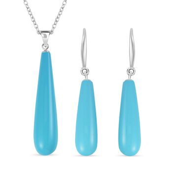 Blaues Muschelkernperle-Schmuckset