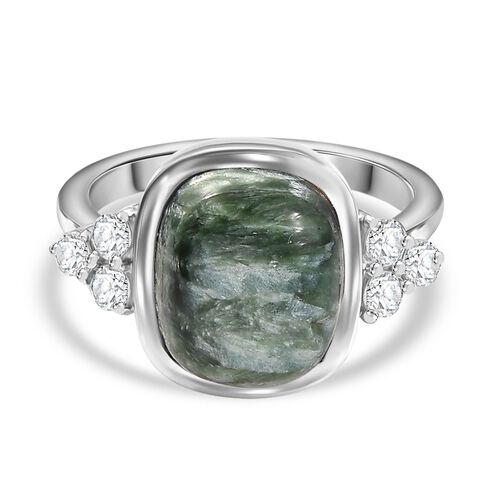 Sibirischer Seraphinite und Zirkon Ring - 5,61 ct. image number 0