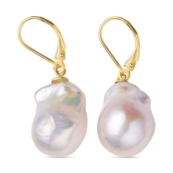 S&uuml;&szlig;wasser Perlen-Ohrringe, 925 Silber vergoldet image number 4