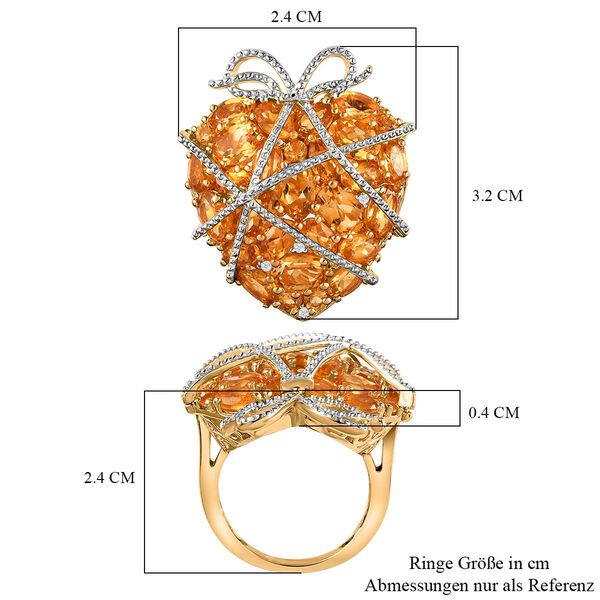 GP Amore Kollektion- AA Citrin, Zirkon und blauer Saphir-Ring- 9,29 ct. image number 7