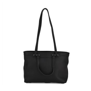 Echtleder-Shopper mit Doppelhenkel, 30x12x23cm, Schwarz