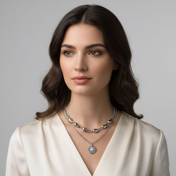 Glasperle Halskette ca. 50 cm + 5 cm Extender image number 2