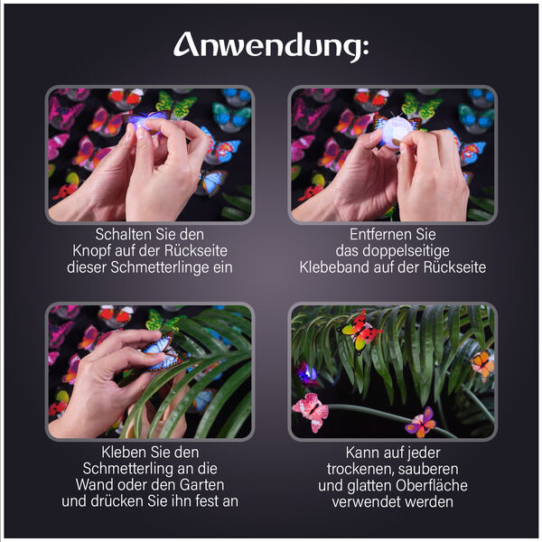 25er LED-Set aus mehrfarbigen Schmetterlingen image number 11