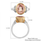Morganit Triplett Quarz und Zirkon Ring 925 Silber Bicolor (Größe 16.00) image number 6