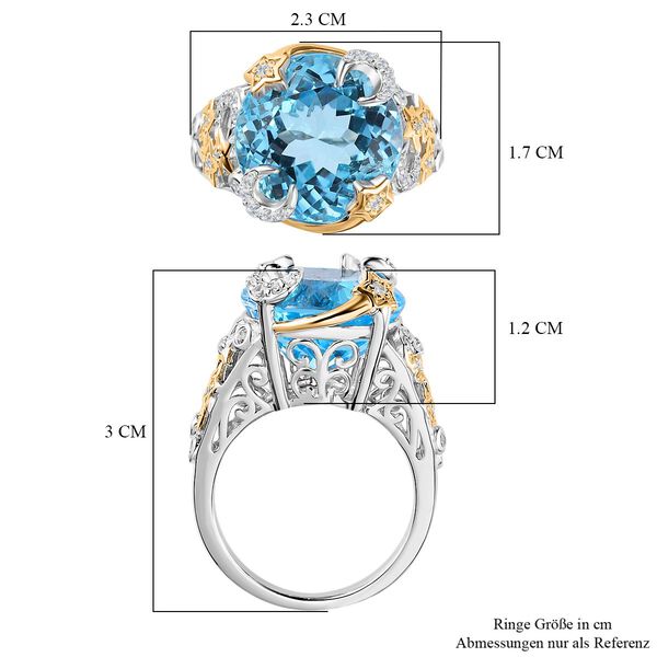 GP Celestial Dream Kollektion - Himmelblauer Topas, Zirkon und Kanchanaburi blauer Saphir-Ring - 12,87 ct. image number 7