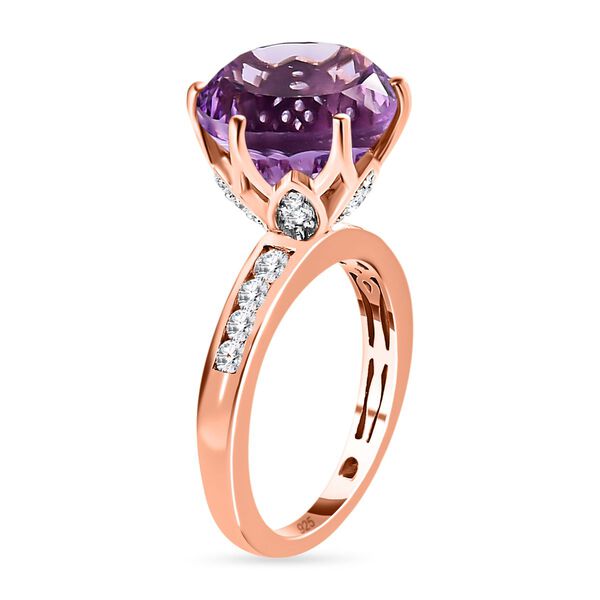 Rose De France Amethyst und Zirkon Ring - 7,62 ct. image number 12