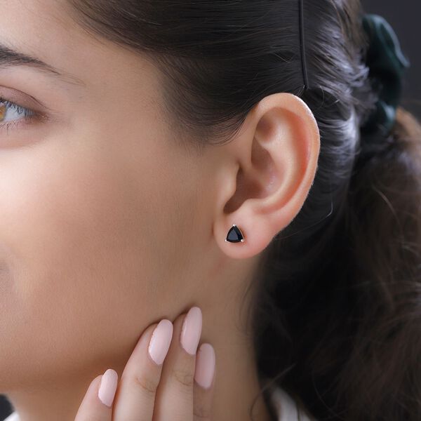 Schwarze Spinell Ohrringe, 925 Silber ca. 1.93 ct image number 3