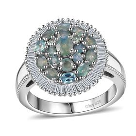 Alexandrit Ring 925 Silber rhodiniert (Größe 18.00) ca. 1,61 ct