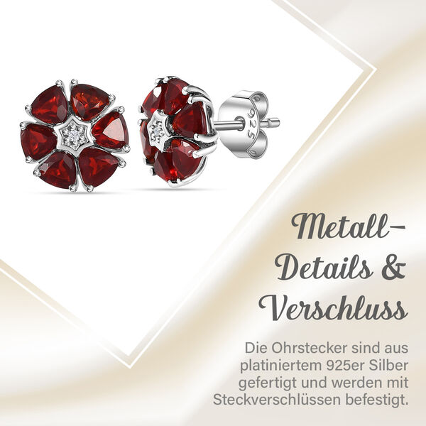 Blumenpracht mexikanische Kirschfeuer-Opal und Zirkon-Ohrstecker image number 7