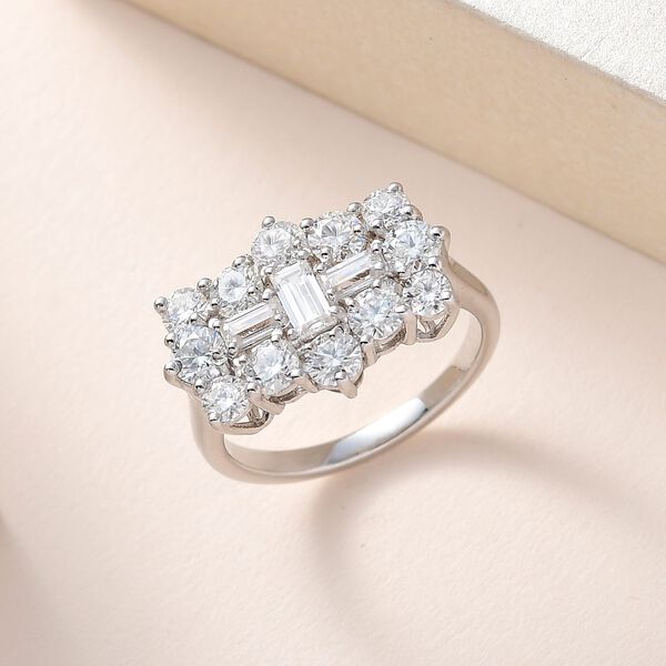 Moissanit Ring, 925 Silber platiniert, ca. 2.16 ct image number 2