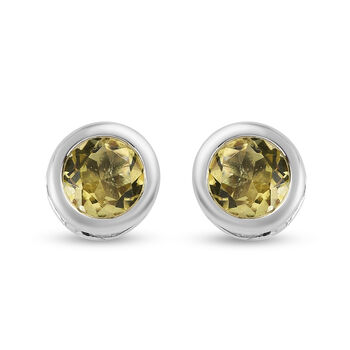 Ouro Verde-Quarz Ohrstecker 925 Silber platiniert