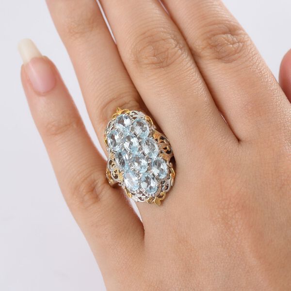 Himmelblauer Topas Ring Messing (Größe 17.00) ca. 5,63 ct image number 2