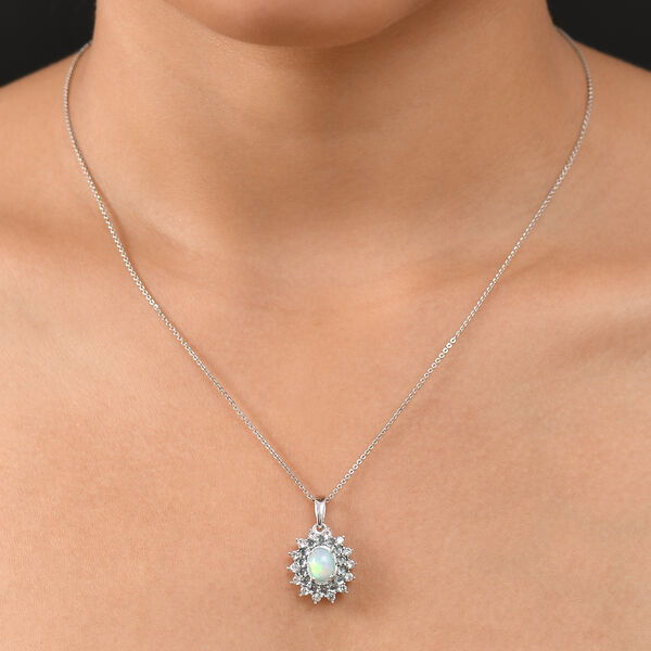 AA äthiopischer Welo Opal, blauer Apatit und Zirkon Ring und Anhänger image number 10