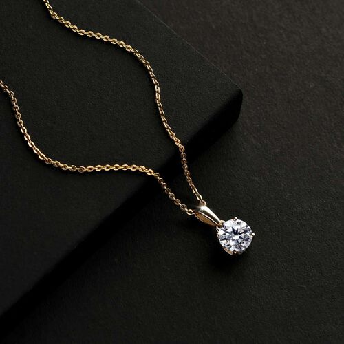 LUXURIANT DIAMOND- SGL zertifizierter VS-EF Labor Diamant Anhänger in 375 Gelbgold - 1 ct. image number 7