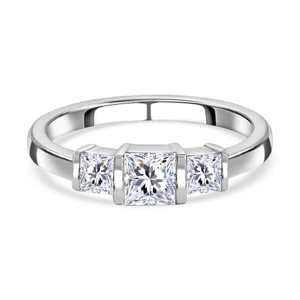 J Francis gefertigt mit SWAROVSKI-  Swarovski Zirkonia Ring, 925 Silber rhodiniert