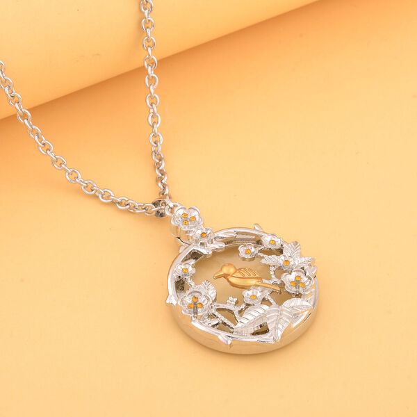 Orange Kristall Anhänger und 60+5cm Kette image number 2