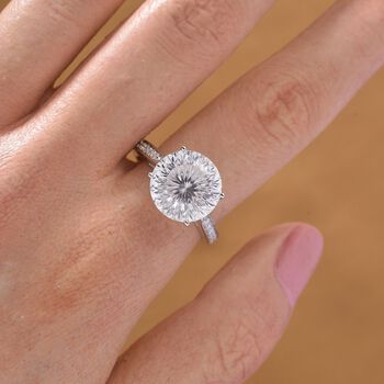 D'Joy Moissanit Ring 925 Silber rhodiniert (Gr&ouml;&szlig;e 17.00) ca. 6,16 ct