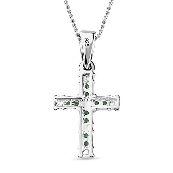 XOXO gr&uuml;ner kubischer Zirkonia-Keruz-Anh&auml;nger mit 50cm Kette - 0,2 ct. image number 5