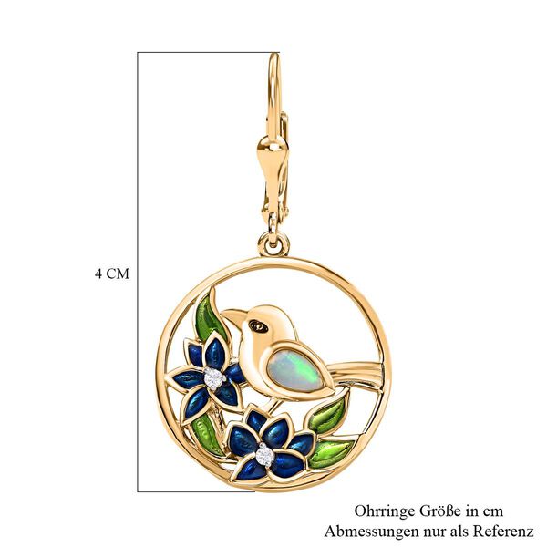 AA nat&uuml;rliche &auml;thiopische Welo Opal und Zirkon Ohrringe - 0,36 ct. image number 5