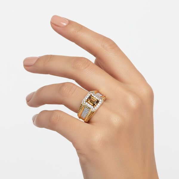 D'Joy nat&uuml;rlicher goldener Tansanit und Zirkon Ring - 1,68 ct. image number 2