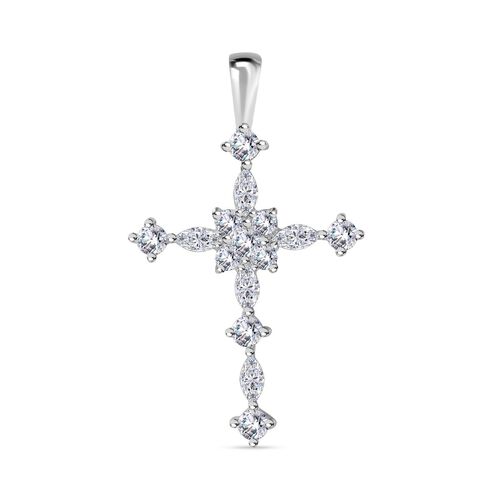 Weißer Zirkonia-Kreuz-Anhänger - 1,68 ct. image number 0