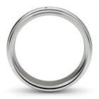 Handgearbeiteter Spinning Band-Ring mit graviertem Kreuz, 925 Silber platiniert image number 1
