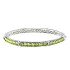 Natürlicher Peridot Armreif, ca. 19 cm, Silberfarben, ca. 19.37 ct
