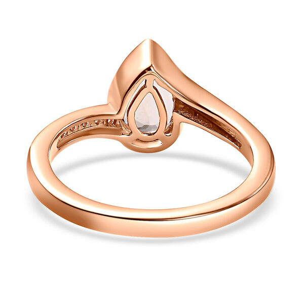 Morganit und wei&szlig;er Zirkon-Ring, 925 Silber Ros&eacute;gold Vermeil  ca. 1,32 ct image number 6